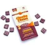 Cheeba Chews Delta 9 and THCv Mocha Chocolate Taffy – Charged (50 mg Total Cannabinoids)