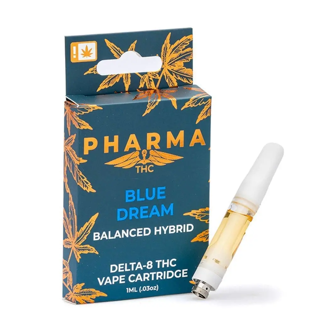 PharmaTHC-Delta-8-THC-Vape-Cartridge-Blue-Dream-Combo.webp PharmaTHC Delta 8 THC Vape Cartridge - Blue Dream - Image 1