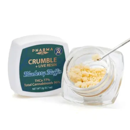 PharmaTHC-THCa-Crumble-Blueberry-Muffin-2-grams-combo-scaled-450x450 PharmaTHC THCa Live Resin Crumble – Blueberry Muffin (2 grams) - Image 1